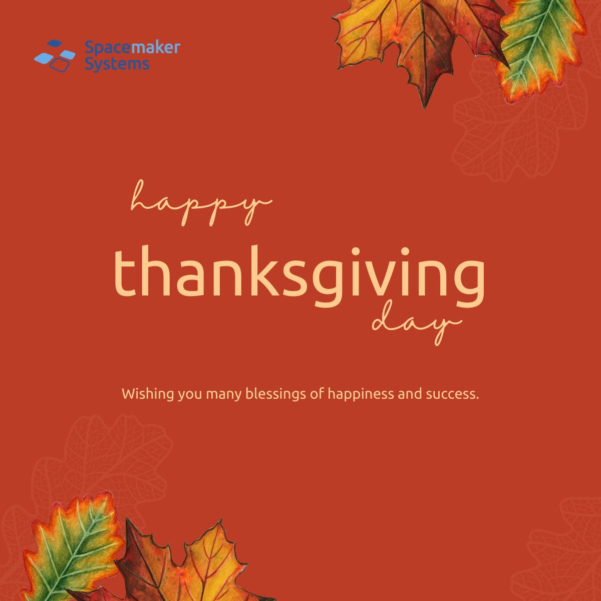 SpacemakerInc's tweet image. Wishing you all a joyful holiday filled with gratitude, connection, and celebration. Happy Thanksgiving from the Spacemaker team!
