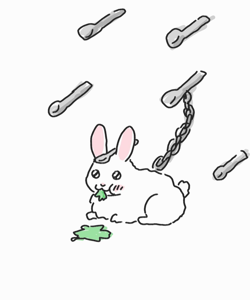 furrygirlbanana's tweet image. 후후.. 제법이네요... 저 쇠사슬숟가락의 토끼가 있는 곳까지 오다니...