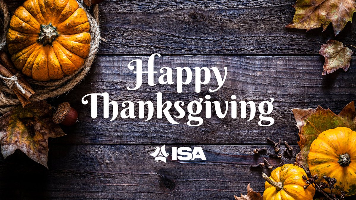 ISAssoc's tweet image. Happy Thanksgiving from the ISA team! We’re grateful for our incredible community of members, partners, and industry leaders who move the industrial supply channel forward every day. Wishing you a restful and joyful holiday! 🦃 🍁 🍂