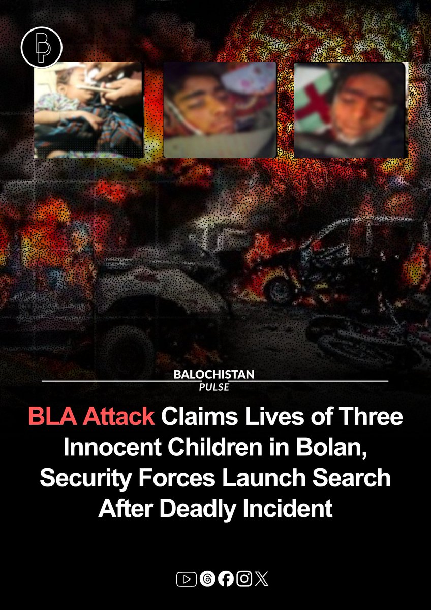 BalochPulse's tweet image. A tragic incident occurred in Bolan where an armed group linked to the BLA targeted a local home after failing to find refuge in the area. The attack resulted in the loss of innocent lives, including two children aged around ten and thirteen.
.
#Bolan #Balochistan #SecurityUpdate…