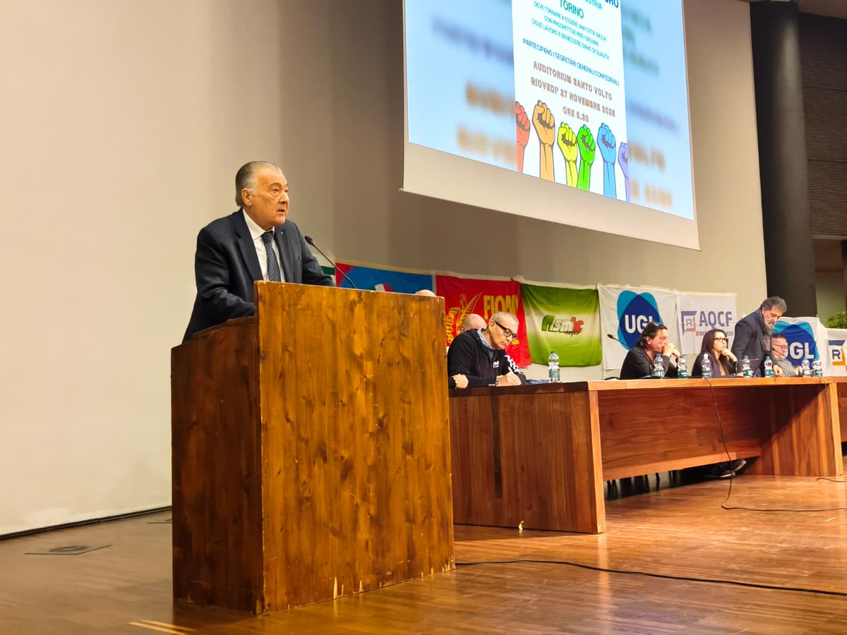 UilPiemonte's tweet image. RICOSTRUIAMO IL FUTURO ATTRAVERSO L'INDUSTRIA
Si è svolto oggi, all’Auditorium Santo Volto a Torino, l’attivo unitario dei delegati metalmeccanici della provincia di Torino sul rilancio del settore automotive, con la partecipazione del Segretario Generale UIL Piemonte G. Cortese.
