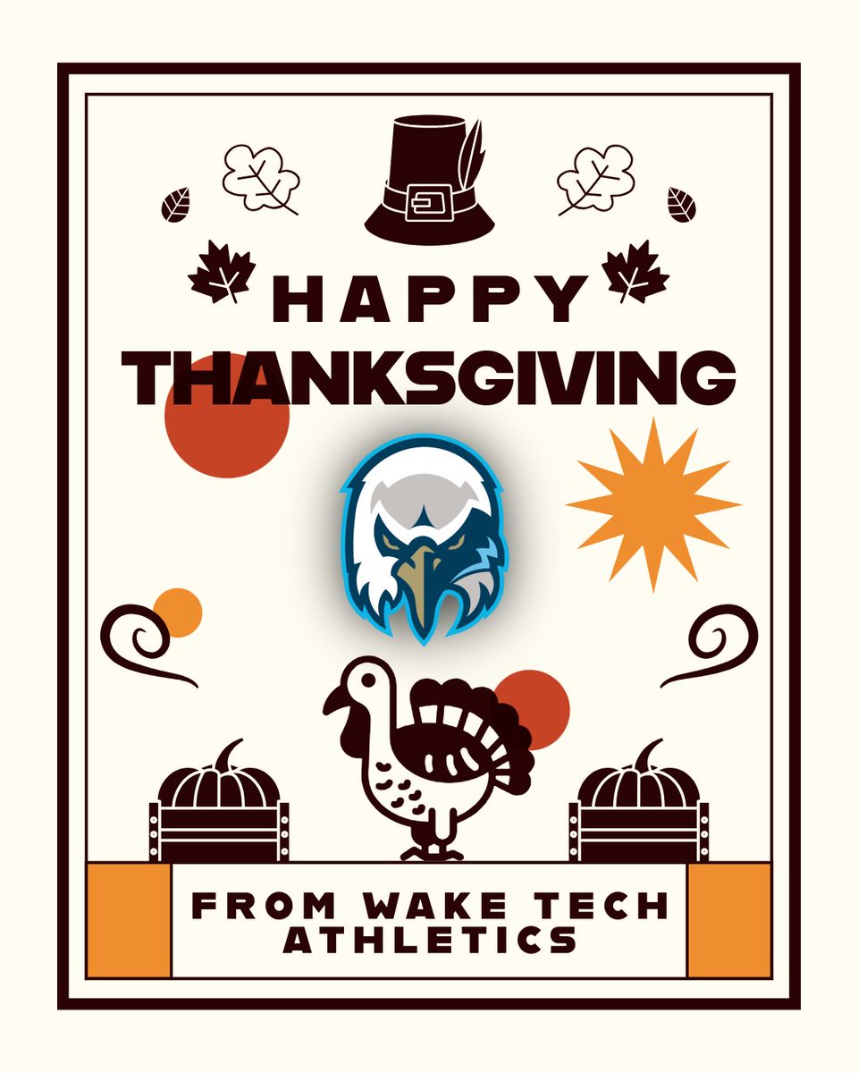 waketechsports's tweet image. Happy Thanksgiving from #WakeTech Athletics!
