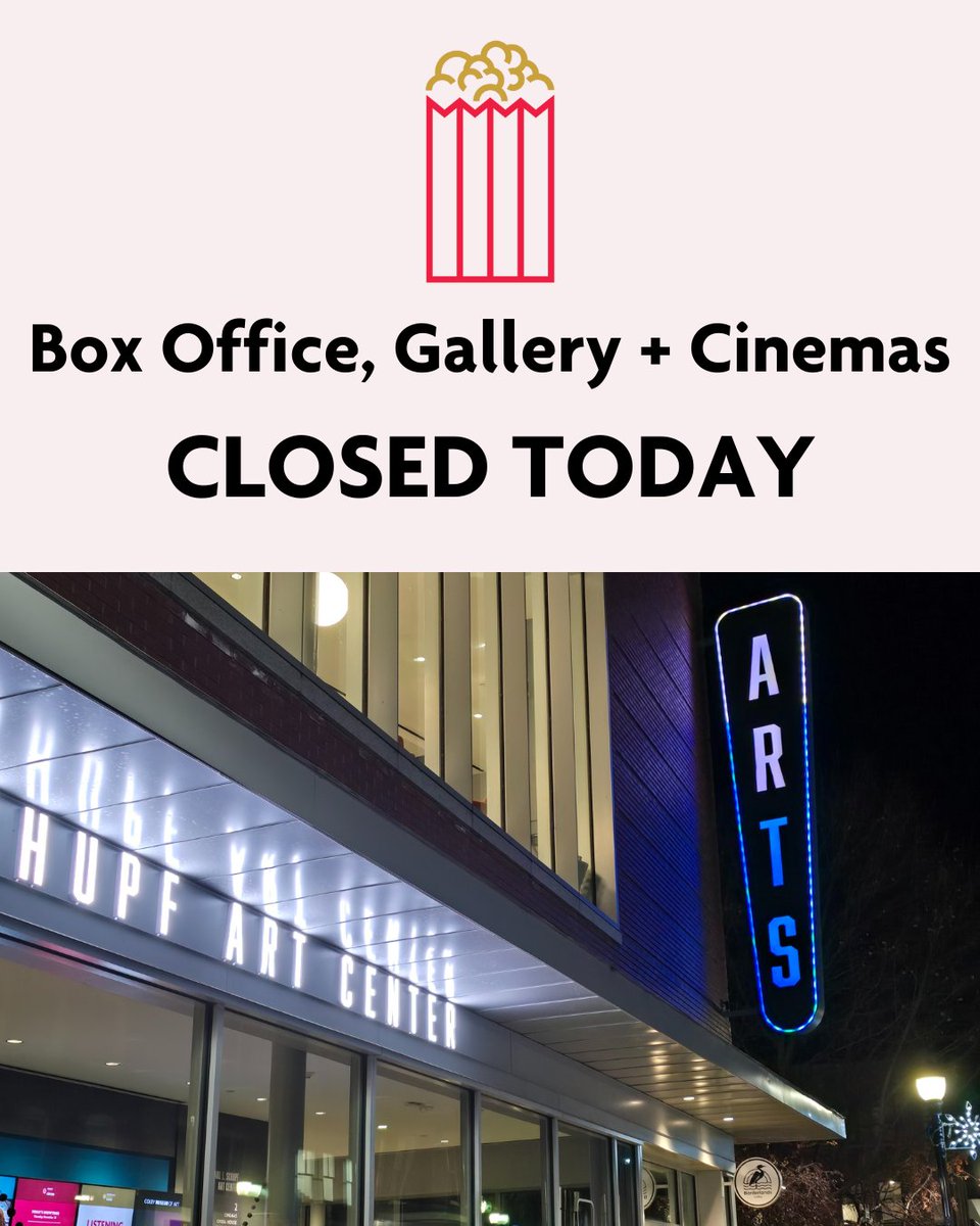 The Ed Harris Box Office, Ticonic Gallery, and our cinemas will be closed today to give our amazing staff time with their families. SENTIMENTAL VALUE opens tomorrow.
🎟️ watervillecreates.org/mainefilmcenter

#WatervilleCreates #MaineFilmCenter #TiconicGallery #WatervilleOperaHouse #OpenHours