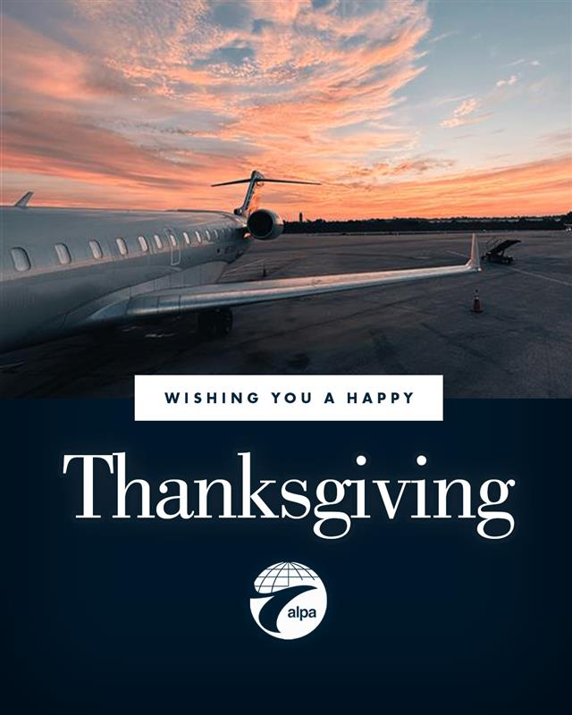 ALPAPilots's tweet image. Today and every day, we’re grateful for the remarkable pilots who keep our skies safe and our world connected. Your skill, professionalism, and dedication help families reunite, keep commerce moving, and make holiday travel possible. Happy Thanksgiving! 🦃✈️