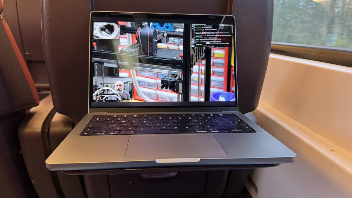 Watching the stream from <a href="/Steve_Builds/">Steve Peterson</a> from last night while traveling for work ☺️