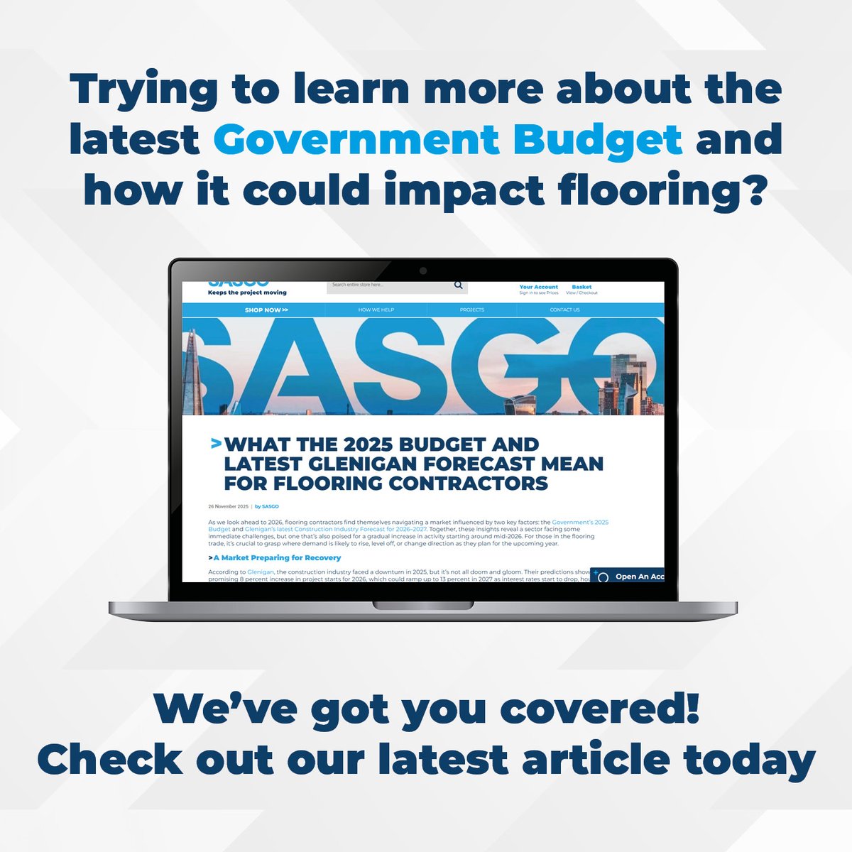 Want to learn more about the latest Government Budget? 

We've got you covered - Check out our latest SASGO Blog article: 

What the 2025 Budget and Latest Glenigan Forecast Mean for Flooring Contractors

sasgo.co.uk/blog-news/what…

#Flooring #Trending #Budget #Government #Industry