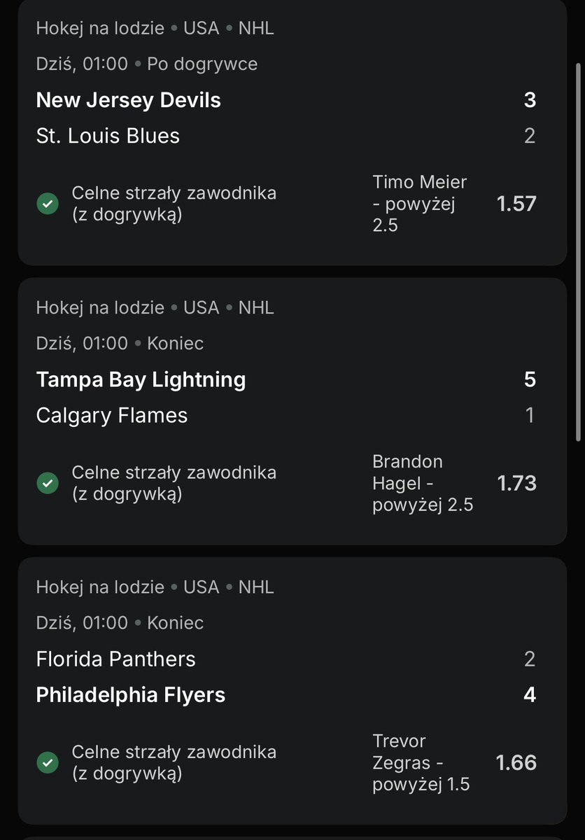 Recreaver's tweet image. Mamy to! 😎
Mega Big Win! 🤑🤑
Gratki dla wszystkich, którzy śledzą uważnie Socjal i wyłapali ze mną wczoraj oba kupony, jeden z kursem 11.67 a drugi 26.49 🤑🤑
Dziś z racji święta dziękczynienia NHL ma wolne, więc widzimy się jutro aby ponownie rozbić zielony bank! 😎💰💰