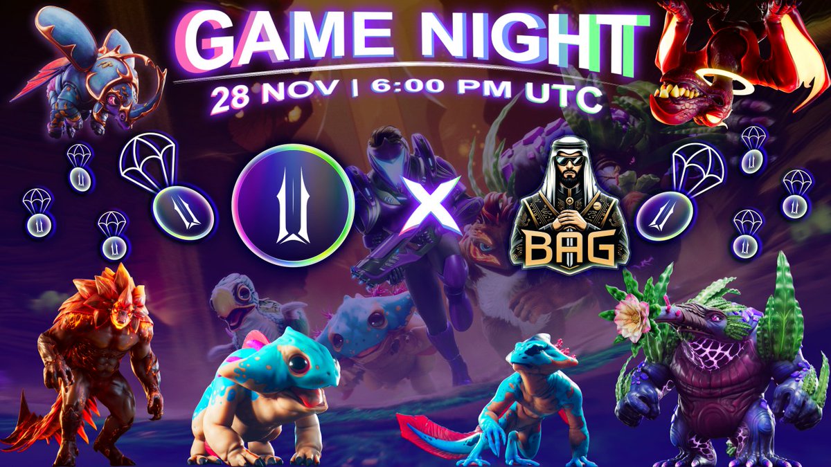 🎮 <a href="/illuviumio/">Illuvium</a>  × BAG  GAME NIGHT

📅 Tomorrow Nov 28
⏰ 6:00 PM UTC
Get ready for a full hour inside the <a href="/illuviumio/">Illuvium</a> universe!
A special guest from the <a href="/illuviumio/">Illuvium</a> team will join us live to answer all your questions