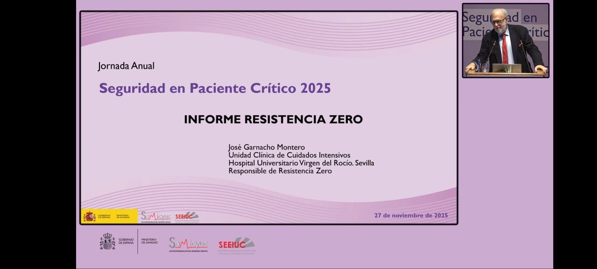 Nuestro compañero y Presidente de la <a href="/semicyuc/">SEMICYUC</a> @garnachomontero <a href="/GarnachoJose/">José Garnacho</a> interviene en la Sesión del <a href="/sanidadgob/">Ministerio de Sanidad</a> sobre seguridad del paciente crítico. Enhorabuena! <a href="/HospitalUVRocio/">Hospital Universitario Virgen del Rocío</a> <a href="/saludand/">Consejería de Sanidad, Presidencia y Emergencias</a> <a href="/samiuc_uci/">SAMIUC</a> <a href="/seeiucoficial/">SEEIUC</a>