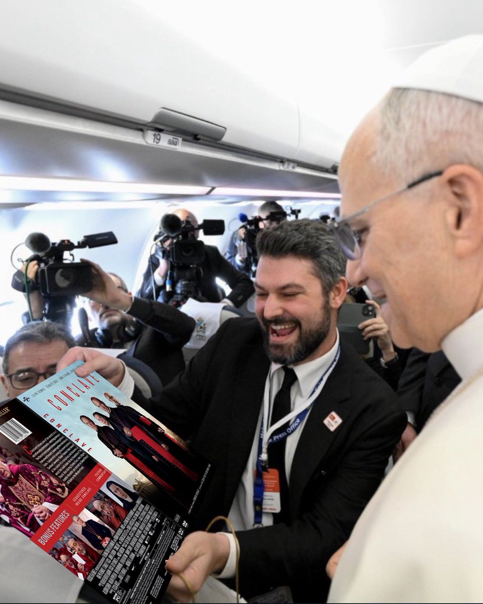 ClubConcrave's tweet image. POV: showing the Pope my Conclave (2024) physical media so he’ll ask Focus Features for deleted scenes 🙏