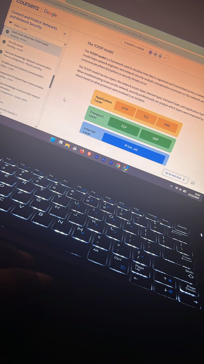 00Santif's tweet image. Day 6: Revisiting my Coursera course and documenting it. Today, I reviewed home network basics, cloud models (IaaS, PaaS, SaaS), and the TCP/IP layers. The move to cloud keeps growing. 🤓☁️

#CyberSecurity #Networking @OnijeC @segoslavia