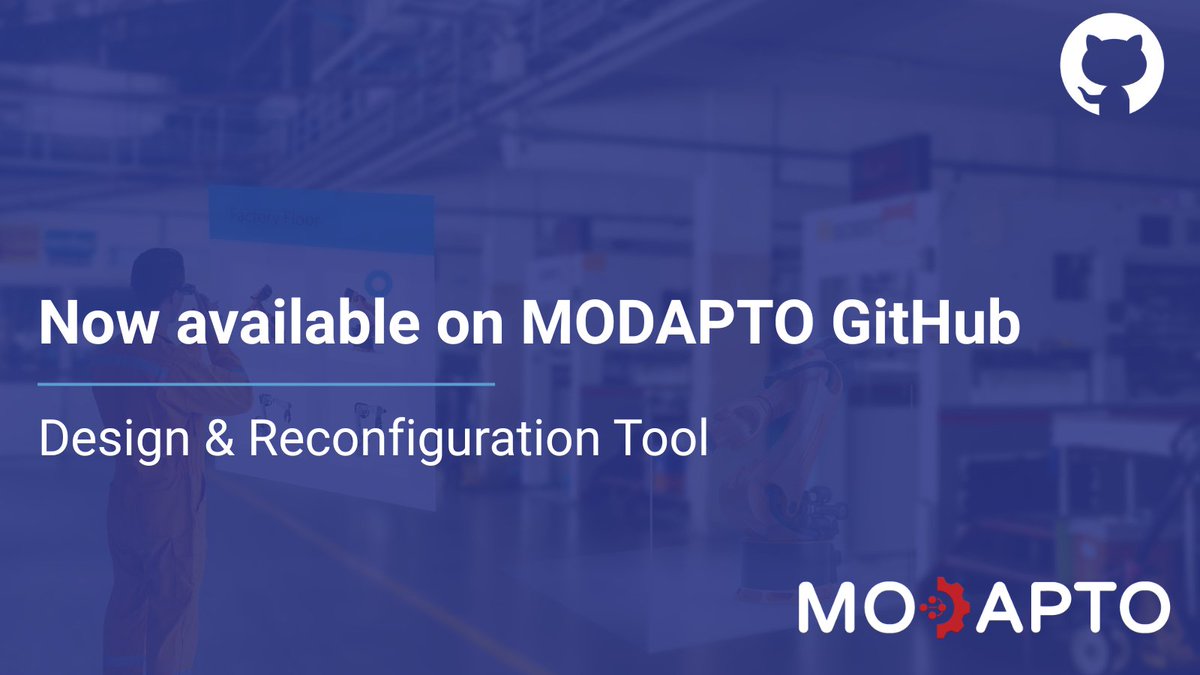MODAPTO_eu's tweet image. #MODAPTO_eu’s Design &amp;amp; Reconfiguration Tool is now on #GitHub!

A visual environment to model, configure &amp;amp; reconfigure MODAPTO Modules using AAS-compliant libraries for both desktop &amp;amp; web platforms.

Explore: github.com/Modapto/design…