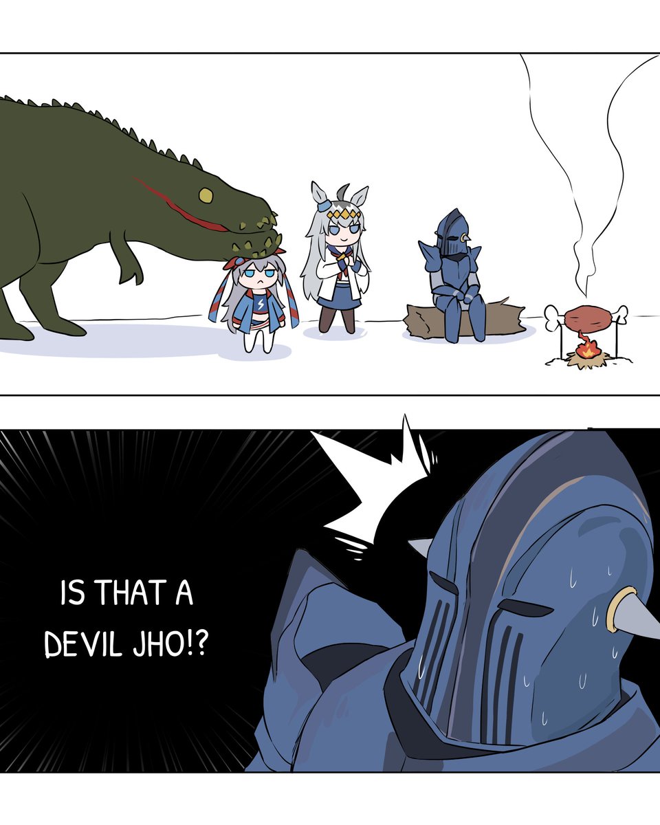 ruu_wk's tweet image. Tbh i would be surprised too

(Continuation from previous illustration)
#umamusume #MonsterHunter