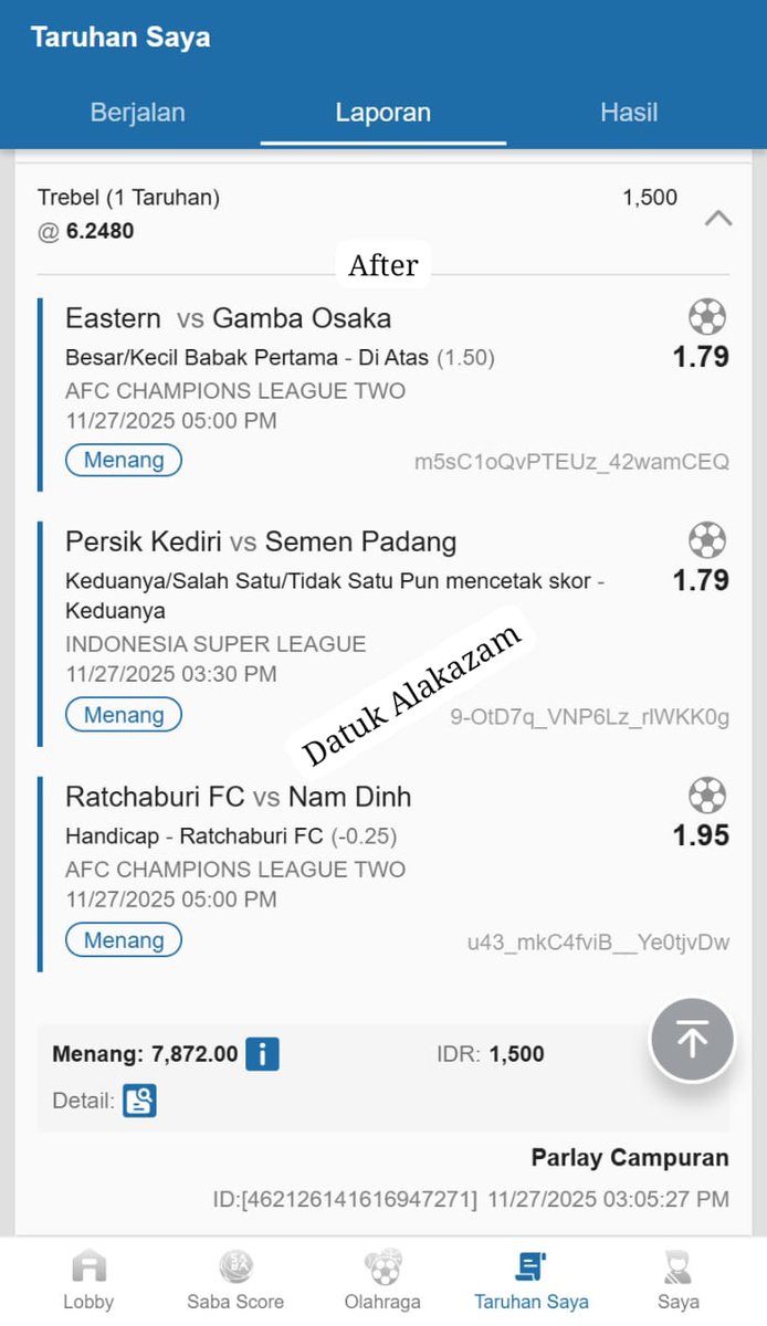 parlay_datuk23's tweet image. SAHH JP BILL SORE, 27 November 25.
INFO  WA : 083173101165 heylink.me/datuk_alakazam/
#AbracadabraOnViu #ExploreGalaxyWay #GalaxyZFold7 #PrayForSumatera #DareYouToDeath #Arsenal #medanbanjir #Sibolga #Aceh #agaklaen #zonauang #uefachampionsleague #JUDIONLINE #parlay #Sepakbola