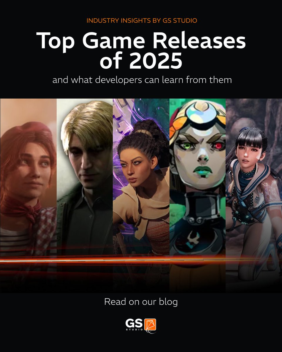 GameSpaceStudio's tweet image. 🚀 Top Game Releases of 2025 - and what devs can learn from them 👇

🔗 Full blog breakdown here: rb.gy/3eynm1

#gsstudio #gamedev #gamedesign #indiedev #aaa #gameindustry  #narrativedesign #gamercommunity #devlife #2025games #gamingtrends