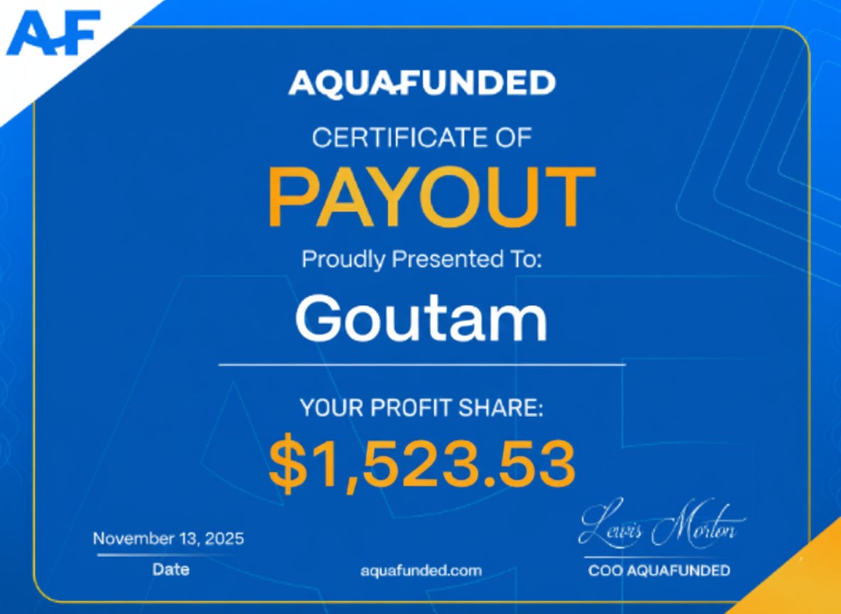 DeeprajSha47189's tweet image. Just received my payout from @AquaFunded!
$1,523.53 profit share successfully withdrawn.
Thank you AquaFunded for the opportunity! 🚀🔥
#AquaFunded #Payout #FundedTrader