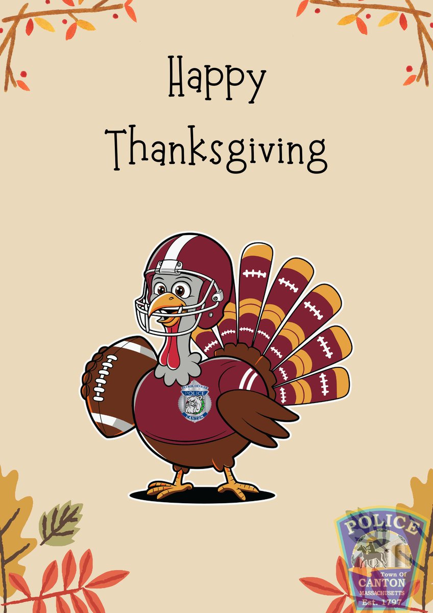 CantonMAPolice's tweet photo. Happy Thanksgiving!

Go Bulldogs! https://t.co/AELl675M0C