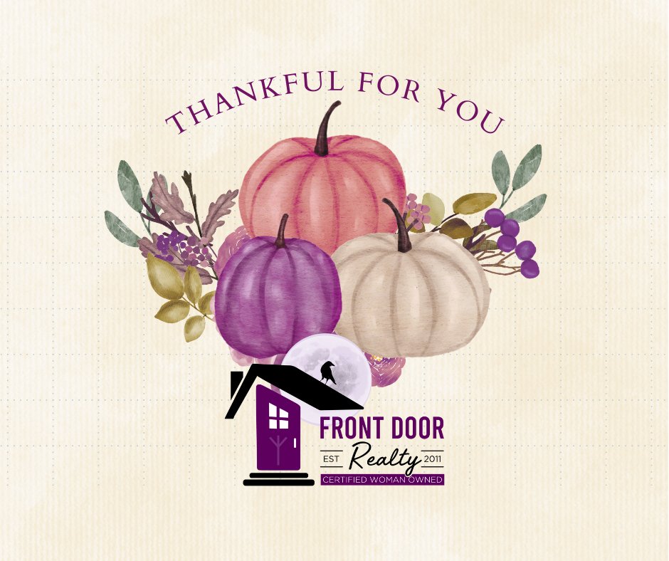 💜 Front Door Realty is deeply thankful for the clients who let us guide them home, the vendors who support us with integrity, and the community that continues to uplift our woman-owned brokerage. 🏡

🍁 Sending you warmth, comfort, and good energy this holiday season.