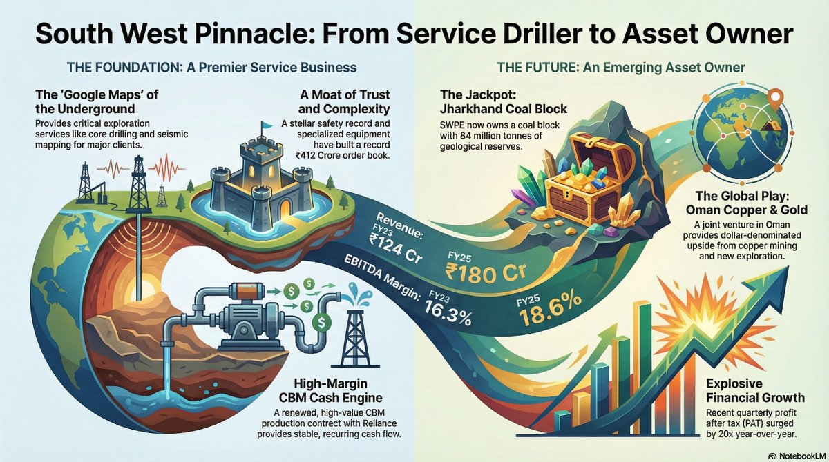 karnik25's tweet image. The most interesting businesses are often the ones getting their hands dirty. 

India is in the middle of a massive &quot;Resource Security&quot; boom. Everyone is looking for the next big miner.

But the real money might be in the company telling them where to dig.

A thread on the…
