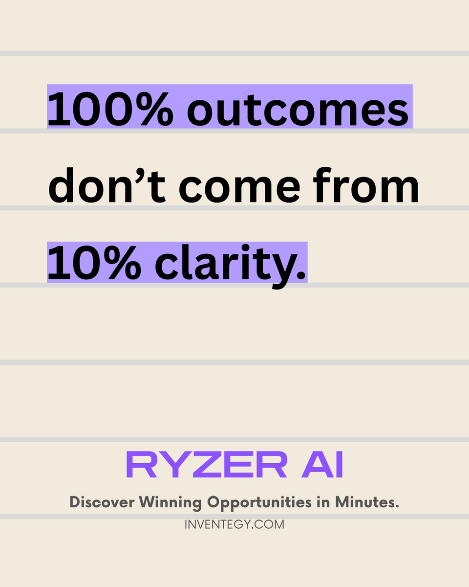 AliIqbal_AI's tweet photo. Stop expecting Sales and Marketing to deliver 100%

When you only give them 10% of the clarity they need.

If your teams are always:
• Rebuilding decks last minute
• Chasing shifting priorities
• Guessing what matters to the customer
• Fighting over “whose version is right”
• Missing targets despite the effort

That’s not a performance problem.
That’s an information problem.

KEY >>> 👇 <<<

High-performing revenue teams don’t run on hustle.
They run on accurate, shared signals.

A company that sets Sales & Marketing up to win will:

1. Give them real customer demand, not outdated assumptions

2. Align messaging across product, marketing, and sales

3. Provide competitive intelligence that’s actually usable

4. Remove the guesswork from positioning and targeting

5. Share one source of truth, not twenty scattered files

6. Prioritise clarity over noise

Let teams sell with confidence, not confusion

Because when alignment is missing, effort gets wasted.

Your teams are not underperforming.

They’re under-informed.

Give them the clarity they need,

and watch performance rise.

🚀 And that’s where RYZER AI helps:

If you want your team to act with clarity (not noise), then use RYZER AI

🔑 Get free early access to now: https://t.co/2POL1Xez87

#RYZERAI #Inventegy #AI #Sales #Marketing #Product #Leadership #Business #Growth #Team #Alignment