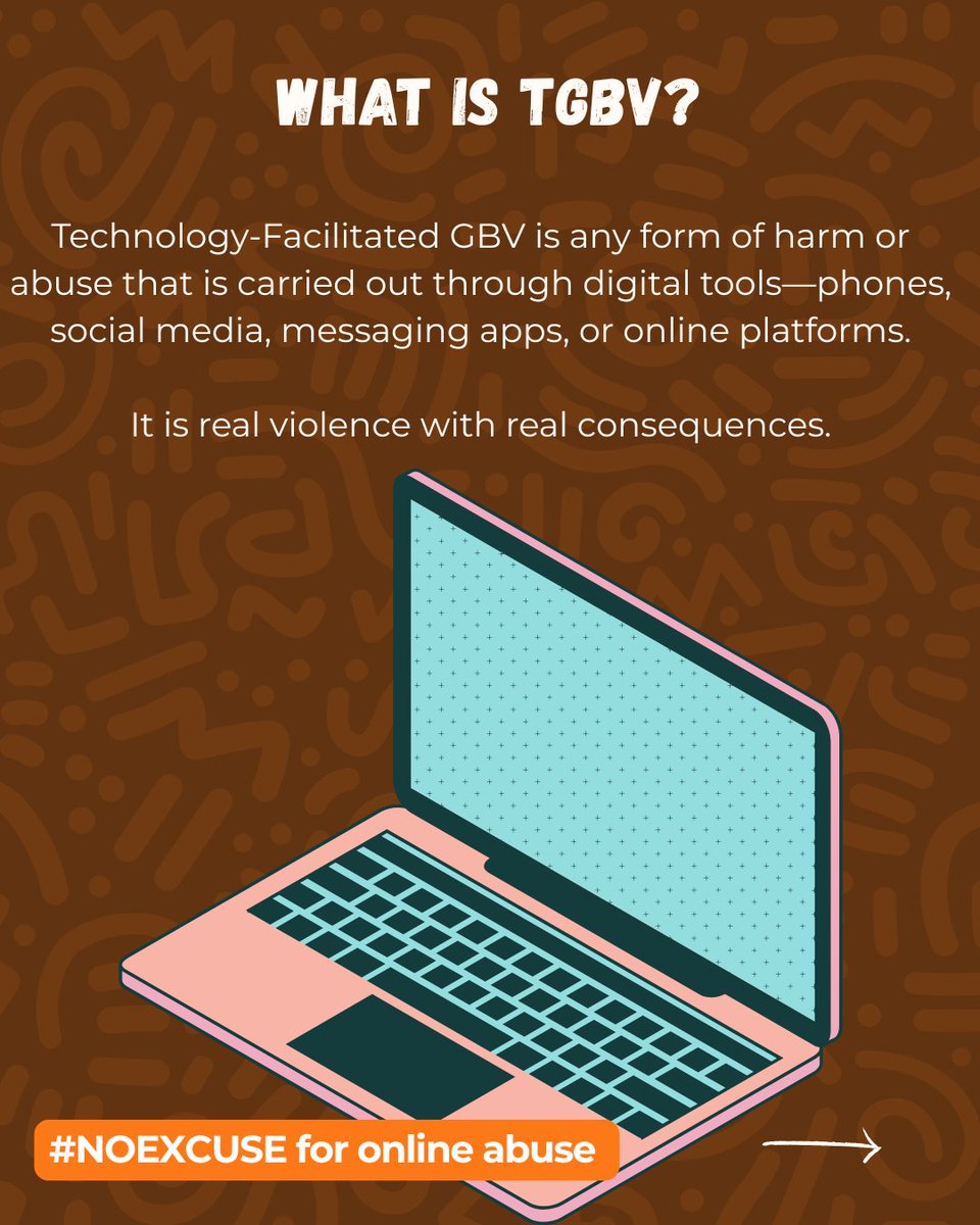 AkiliDada's tweet image. Technology-Facilitated GBV includes cyberstalking, deepfakes, online harassment and the non-consensual sharing of images.
It starts on a screen, but its harm is felt offline.
#16DaysOfActivism #EndTGBV #StopOnlineAbuse