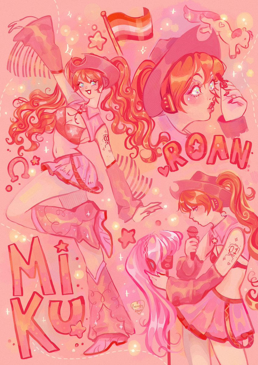 lovinglydrawn's tweet image. #hatsunemiku x #chappellroan 🦄🤠