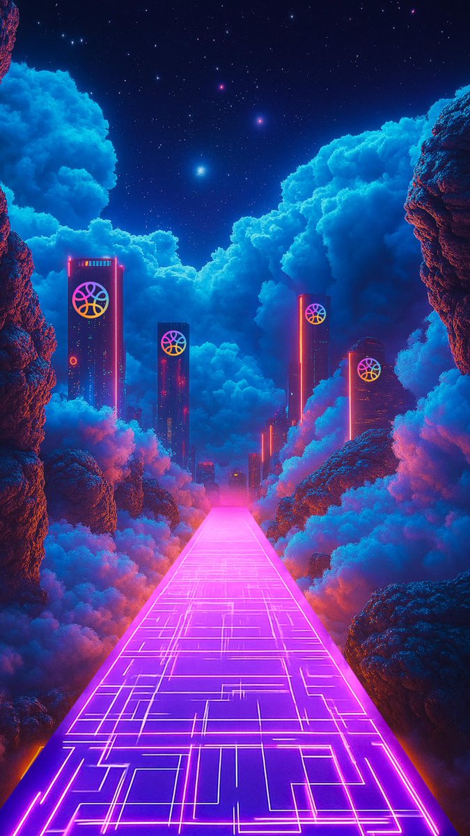 alexxyxn's tweet image. Be captivated by this epic digital landscape! ✨ The combination of neon purple and electric blue creates a magical yet futuristic atmosphere. It feels like walking through the heart of an undiscovered AI city. 
join @pinai_io 
#PINAI