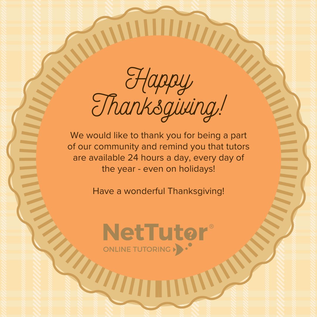 nettutor's tweet image. 🦃 Happy Thanksgiving! We’re grateful for the students, tutors, and educators who make learning meaningful every day. Enjoy the holiday and remember, we’re here to support your academic journey. 🍂 #ThankfulForLearning #NetTutor