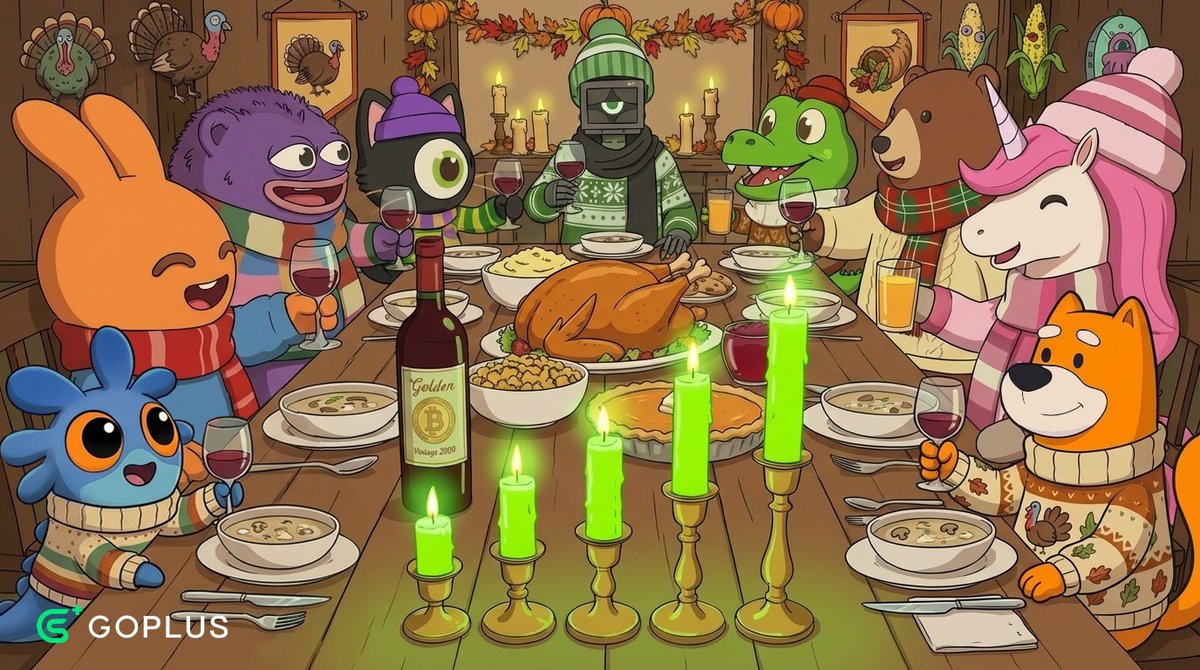 GoPlusSecurity's tweet image. This Thanksgiving, we&apos;re thankful for YOU 🙏 

To every user, partner, and community member making Web3 safer—thank you for being part of our journey.  

Wishing you a wonderful holiday! 🦃 @PancakeSwap @monad @brevis_zk @gmgnai @berachain @Uniswap @bonk_inu @Coral_Finance