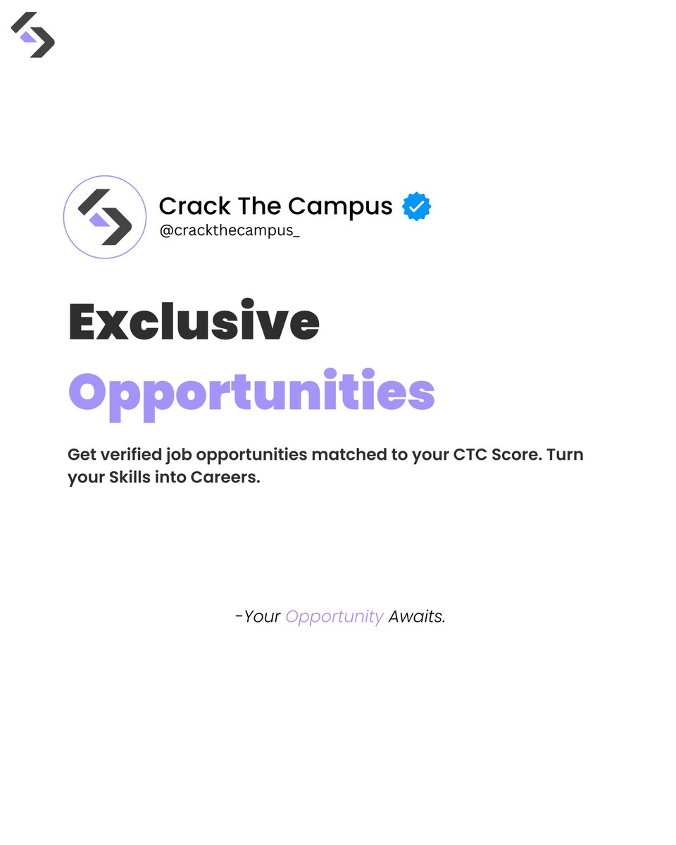 crackthecampus_'s tweet image. India&apos;s first all-in-one campus-to-career platform. Learn with AI, Practice Assessment, get certified courses, and access exclusive job opportunities. Complete career transformation, simplified.

Visit: crackthecampus.com

#placementsuccess #ailearning  #jobopportunities