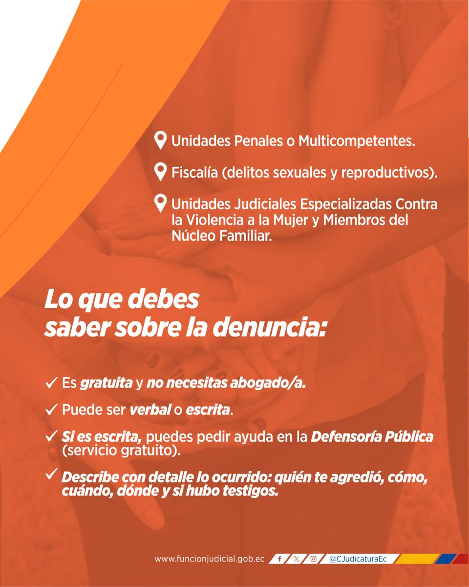 #CuéntaloSinMiedo

🙅‍♀️♀️ | #CuéntaloSinMiedo
¡Si vives una situación de violencia, denunciar es tu derecho!

Aquí te contamos dónde y cómo puedes hacerlo. ⤵️

#25N

#RecuperamosLaJusticia ⚖️