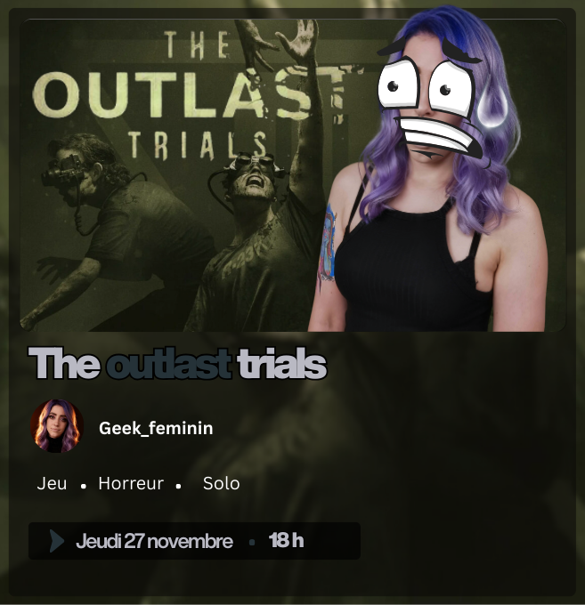 GFeminin's tweet image. 🎥⋮ On découvre un jeu tout pipou. ! J&apos;DECONNE...

👇🏻 ⋮ C&apos;est par ici que sa ce passe ! ⤵︎ 

⟡ TWITCH : twitch.tv/geek_feminin
⟡ DISCORD : discord.gg/geekfeminin

── #twitchstreamer #twitchtv #twitchaffiliate