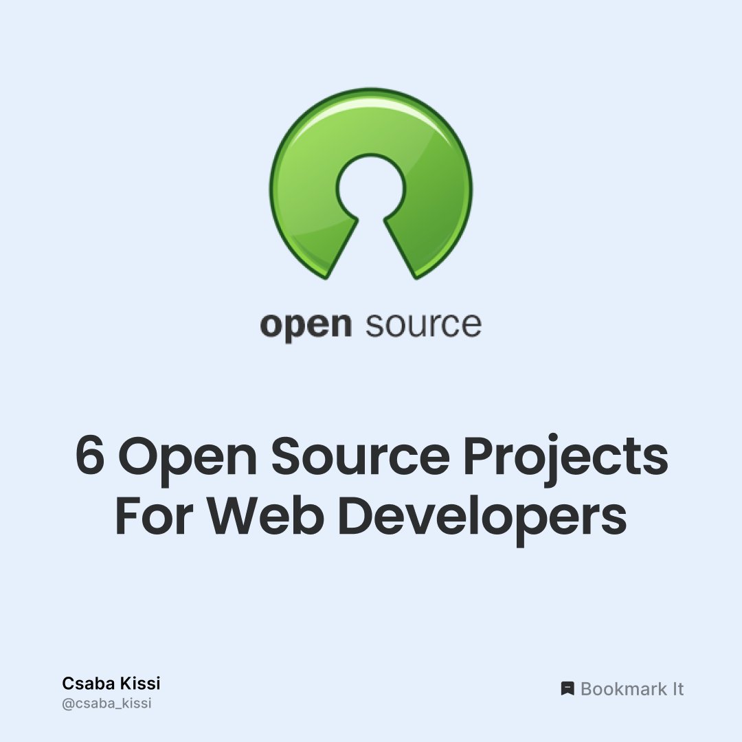 csaba_kissi's tweet image. 6 Open Source Projects For Web Developers