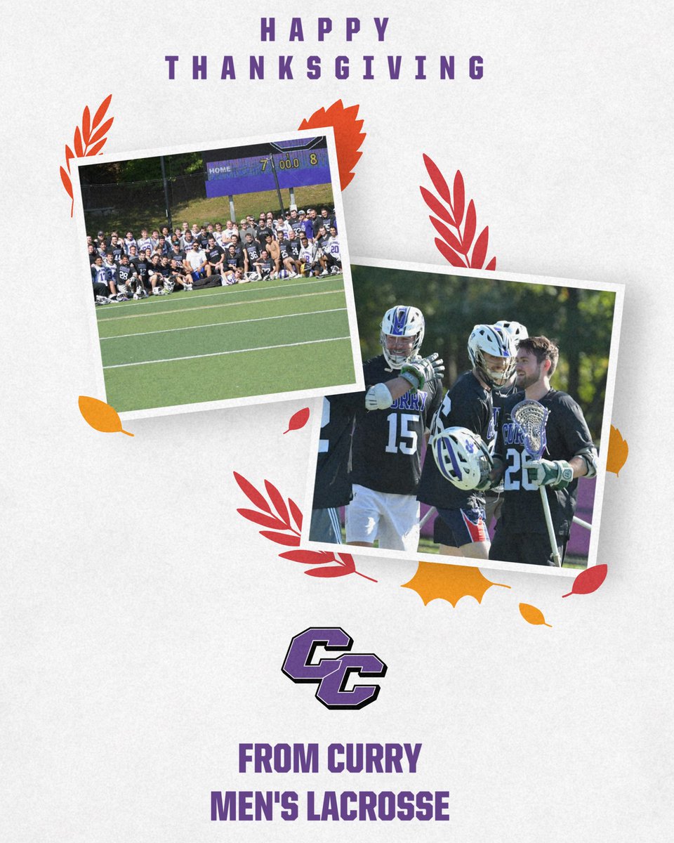 CurryMLAX's tweet image. Happy Thanksgiving to all from Curry Men’s Lacrosse. Thankful for a great Fall 2025 season, and excited for 2026! #currymlax