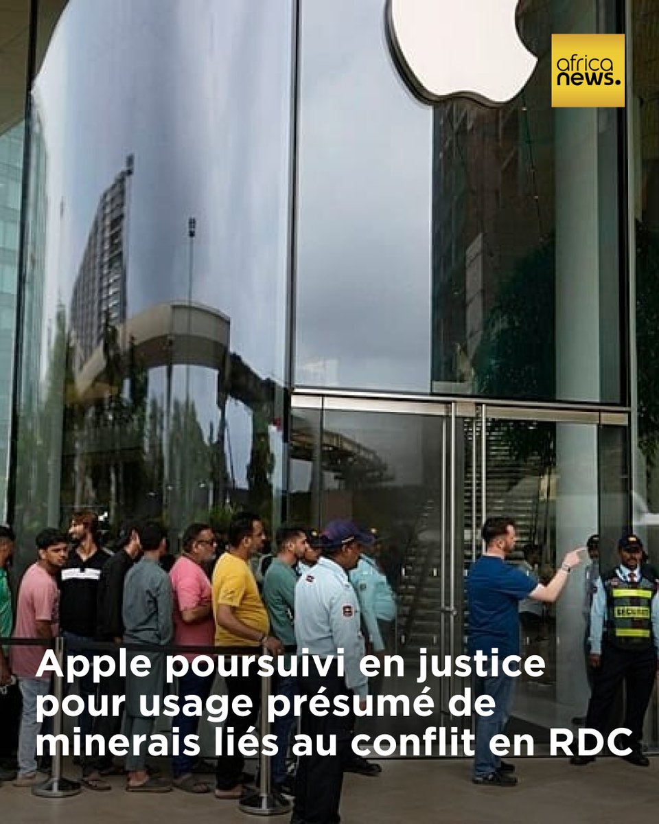 Apple poursuivi en justice pour usage présumé de minerais liés au conflit en RDC
➡️ l.africanews.com/3u6