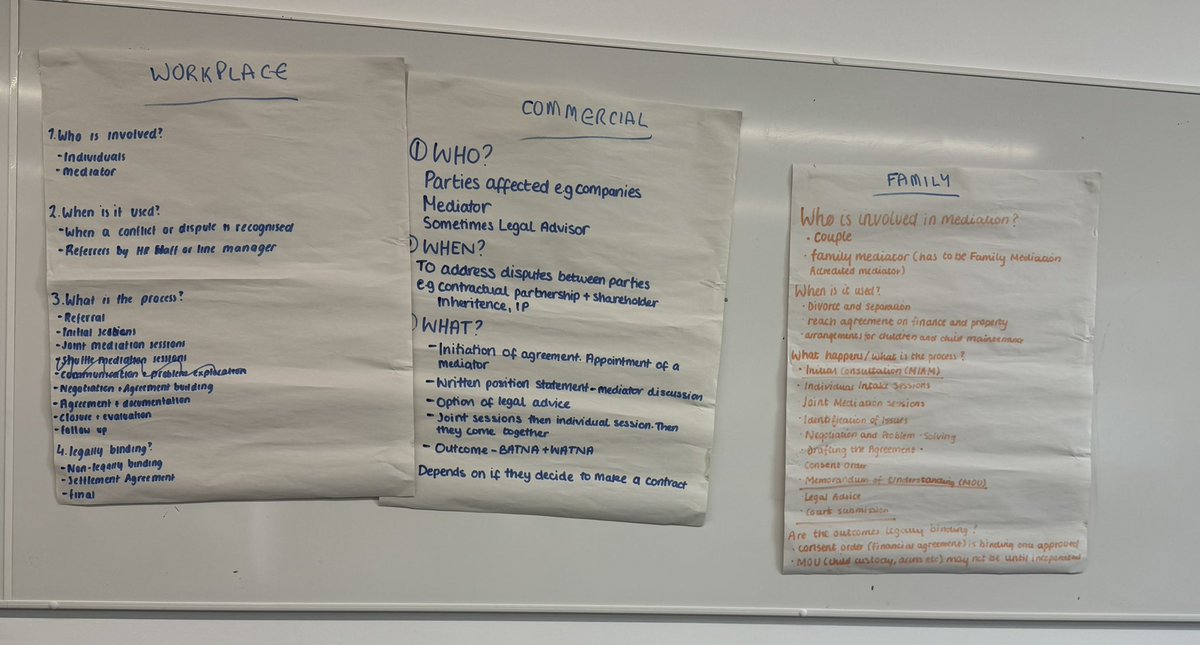 solutiontalkuk's tweet image. We’re at the University of Liverpool today delivering an introductory Mediation Skills Workshop for students

Students explored the differences between community, family, commercial, workplace and SEND mediation

#SolutionTalk #Mediation #Liverpool #LawSchool #Employability