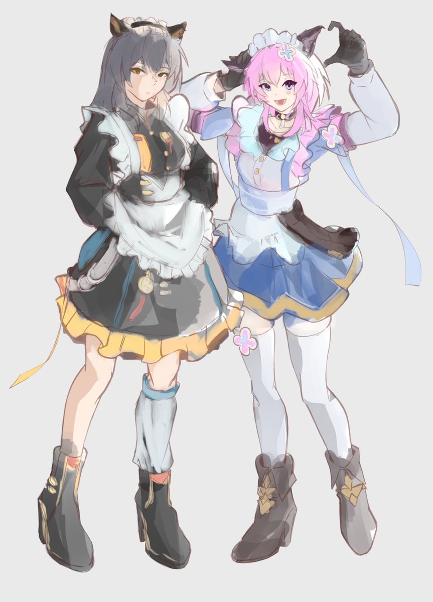 zacho_mac's tweet image. #Stellemarch #Procreate #hsr 

WIP maid cat girl Stelle and March 7th