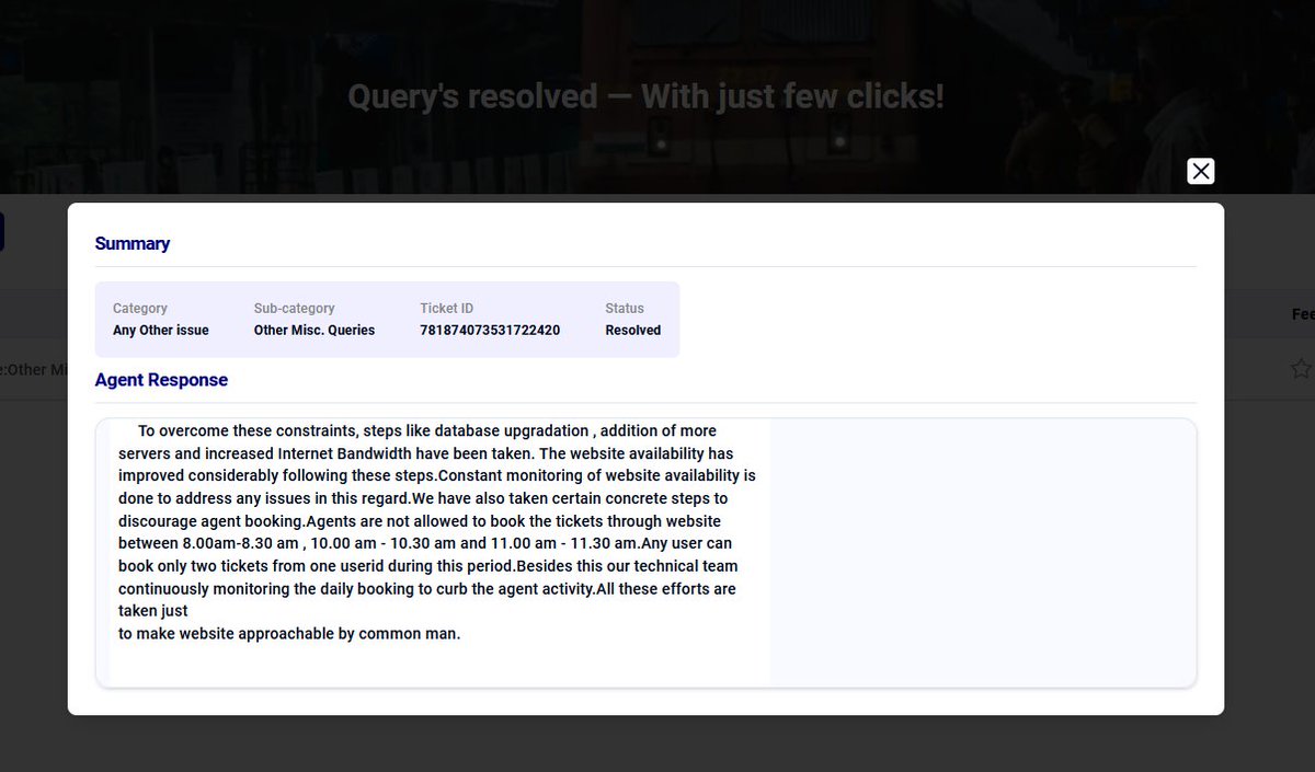 samkesana's tweet image. Fellow citizens, this is the response received after raising the ticket.Query got resolved under a minute with Standard copy paste text.
This is how govt functions after eating the citizens money and not providing the equal rights to book tickets for travel
#IRCTC
@IRCTCofficial