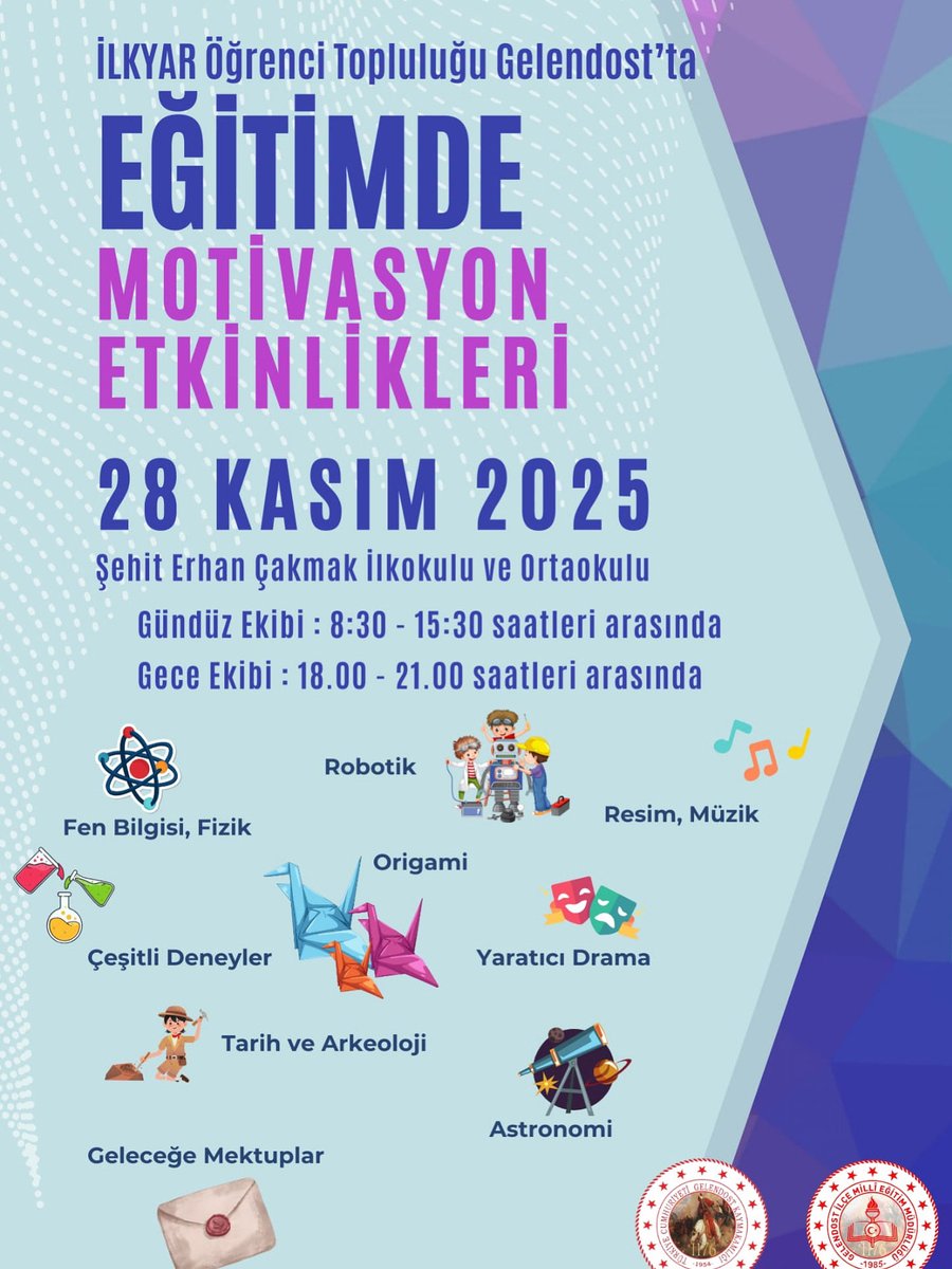 İLKYAR ÖĞRENCİ TOPLULUĞU ekipleri yarın okulumuzda olacaktır. Yapılacak etkinliklere tüm velilerimiz davetlidir.