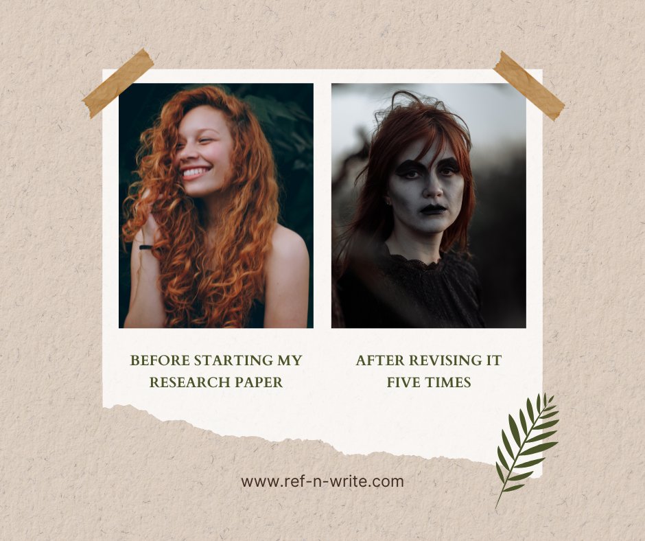 refnwrite's tweet image. Before starting my research paper vs. after revising it 5 times 😂

The academic writing process hits HARD — energy? Gone. Brain? Empty. Grammar? Missing.

You don’t have to suffer through every draft.
✍️ Ref-n-Write helps you rewrite messy sections, find academic phrasing, and…