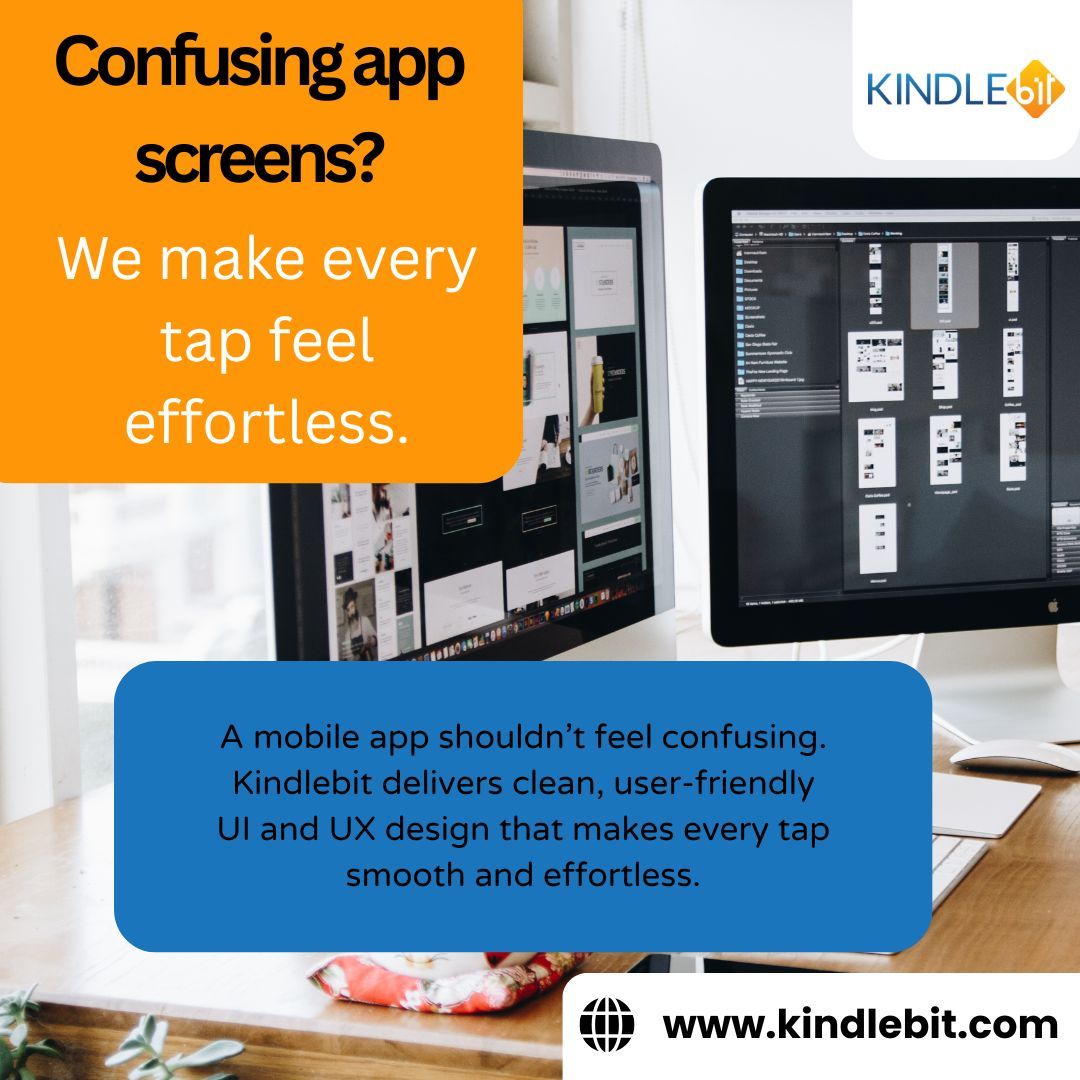 KindleBit's tweet image. Confusing app screens make users leave fast. Kindlebit builds clear smooth UI &amp;amp; UX design that makes every tap effortless and keeps users engaged.

Get a quick consultation: kindlebit.com/design/mobile-…

#UIUXDesign #MobileAppDesign #KindlebitSolutions