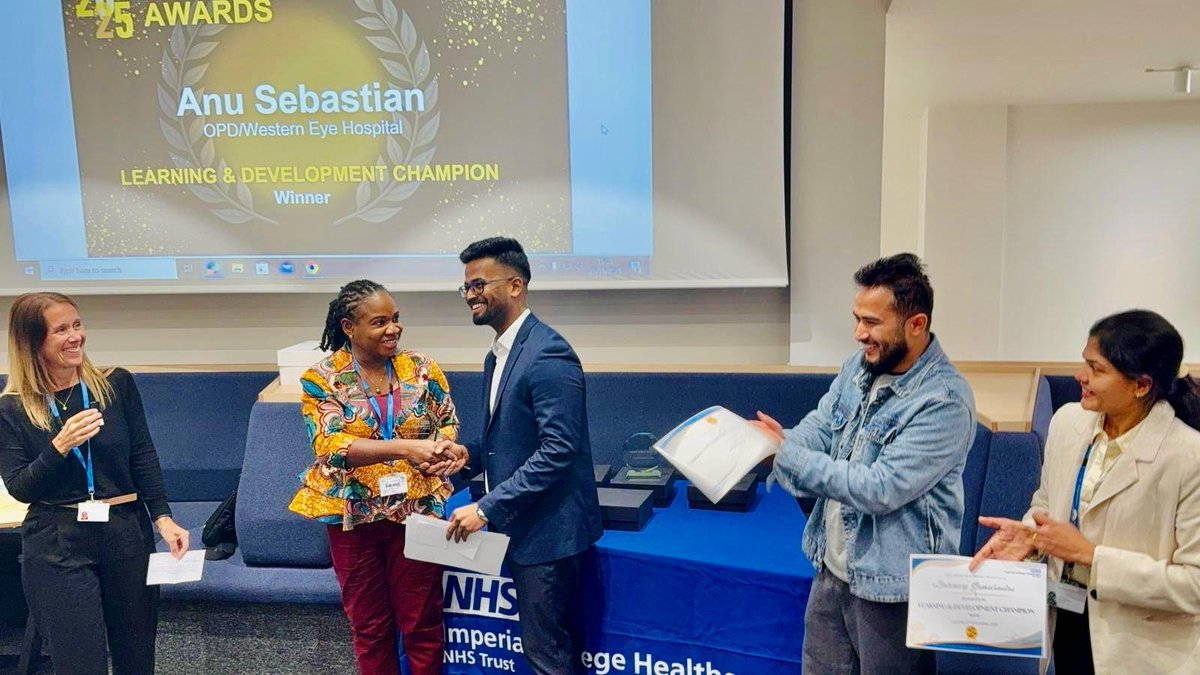 A huge congratulations to Anu Sebastian at the Western Eye Hospital who won 2 awards (Service Improvement Champion &amp; Learning and Development) for their Improvement Work at the Trust Annual HCSW Awards!