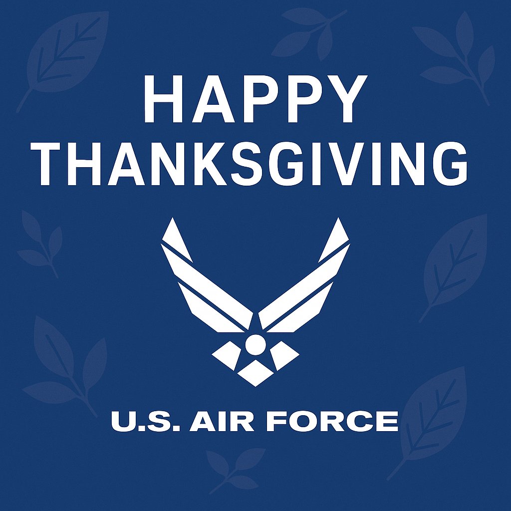Grateful today–and everyday–for Airmen and their families who serve with dedication and heart.

Have a safe and #HappyThanksgiving wherever the mission leads.