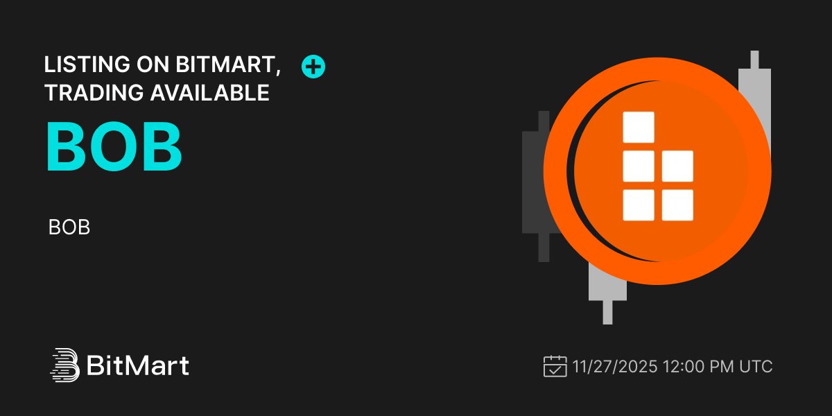 BitMartExchange's tweet image. #BitMart announces the listing of BOB (BOB) @build_on_bob 🔥

BOB is building the Gateway to Bitcoin DeFi, unlocking real utility for the world’s most important asset. By fusing Bitcoin’s unmatched security with Ethereum’s versatility, BOB creates the premier destination for…