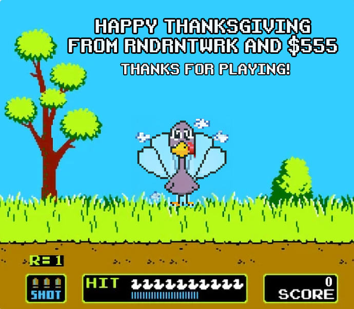 🦃GM and Happy Thanksgiving from <a href="/RNDRNTWRK/">render network</a> and  <a href="/555render/">555</a> 🦃