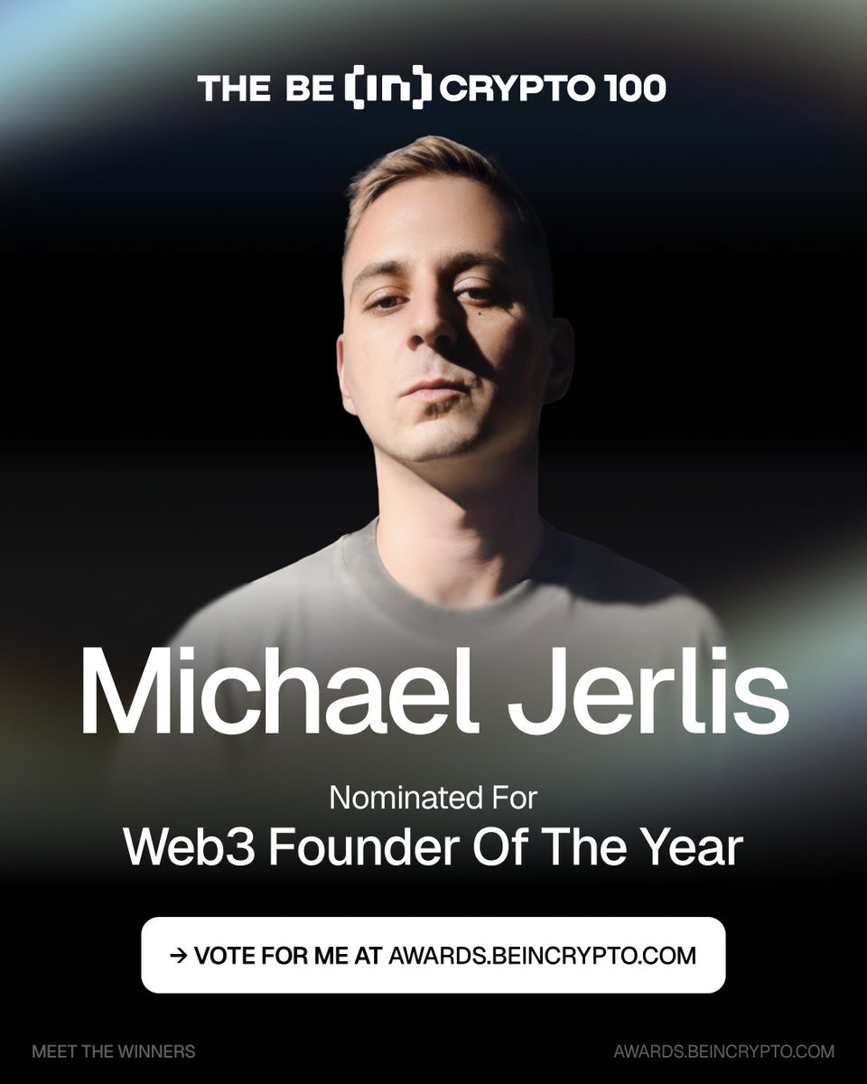 Our CEO, Michael Jerlis, has been nominated for Web3 Founder of the Year at the <a href="/beincrypto/">BeInCrypto</a> 100 Awards! Let’s bring this one home — cast your vote👇

awards.beincrypto.com