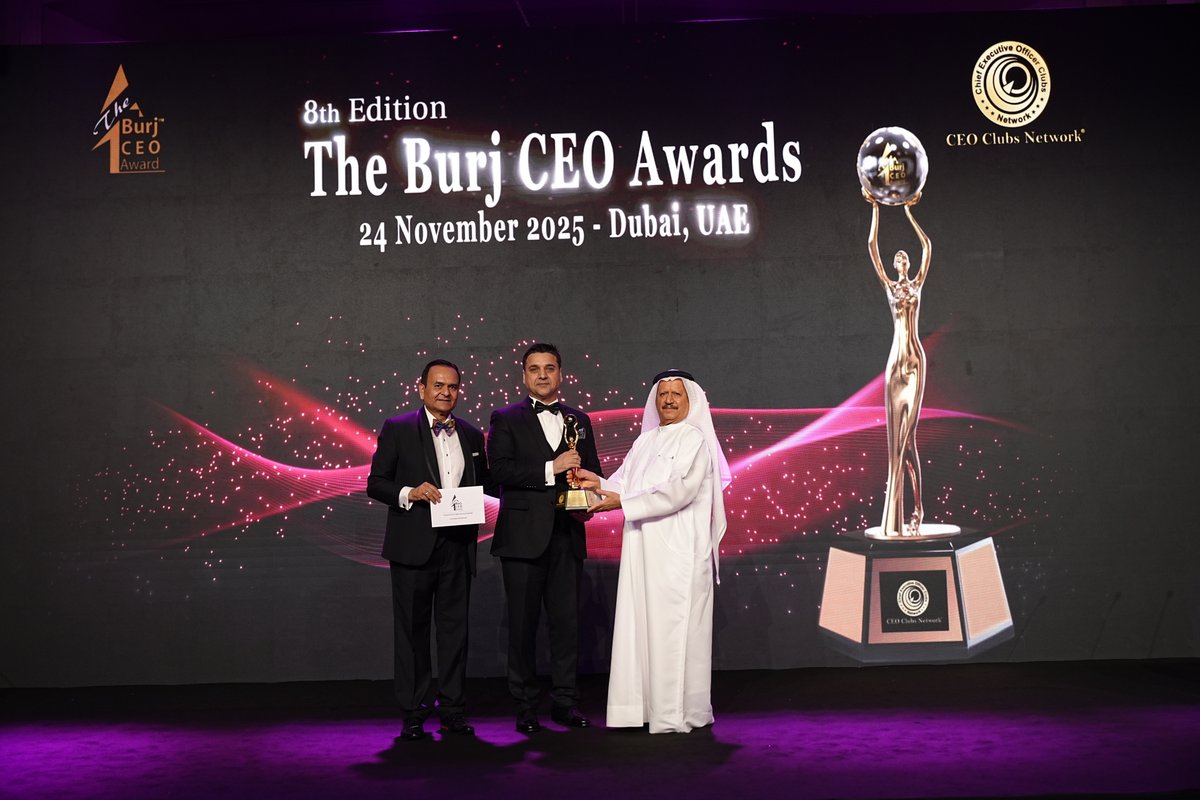 ADAM__Global's tweet photo. Proud moment for ADAM Global.

Our Group CEO, Mr. Sayyed Abbas Shah, has been awarded “Middle East CEO of the Year�� at the CEO Clubs Network Summit — recognising his global leadership and transformative impact. https://t.co/6sdy5PmtrB