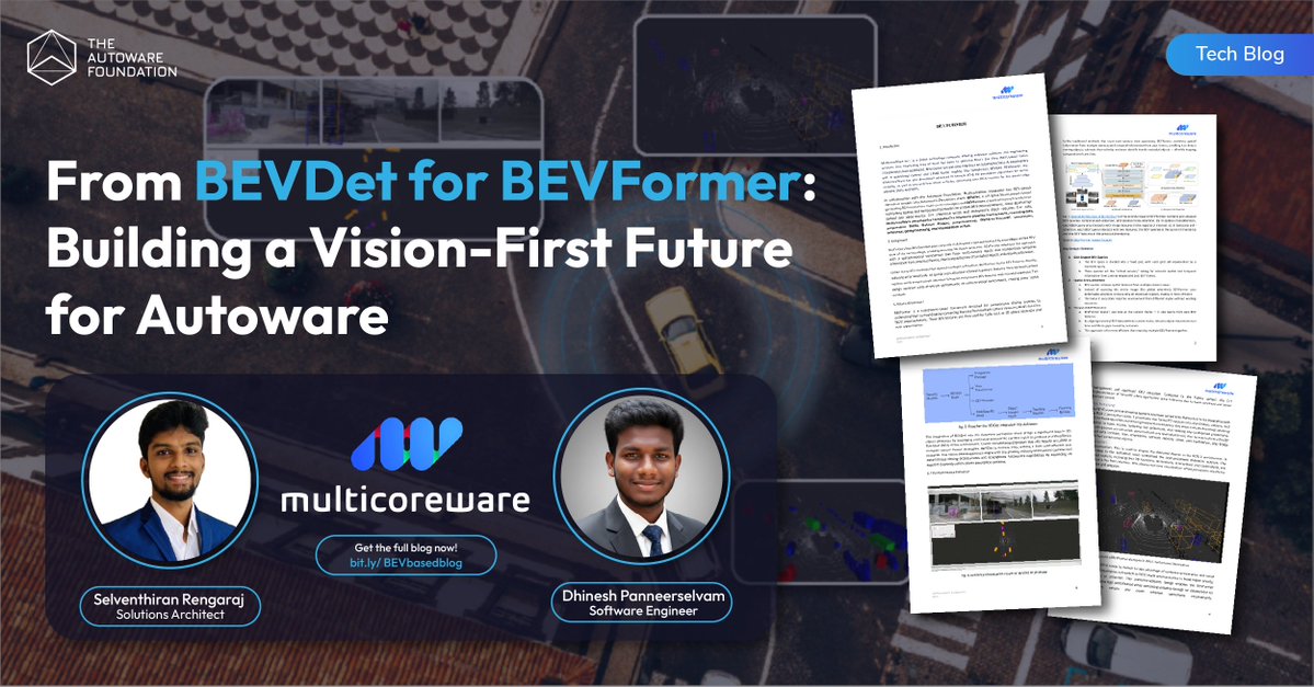 AutowareFdn's tweet image. 🚗 From BEVDet to BEVFormer: Building a Vision-First Future for Autoware

Our newest blog breaks down:
 🔸 The architecture behind BEVDet &amp;amp; BEVFormer
 🔸 Why BEV perception matters for the future of open-source autonomy.

Read the full technical  article👉 autoware.org/from-bevdet-to…