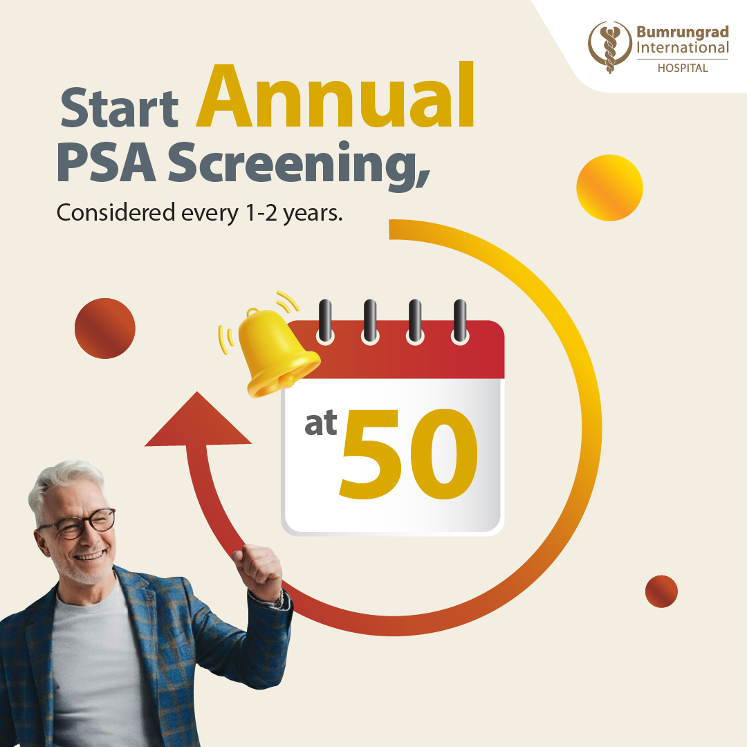 BumrungradH's tweet image. ⚕ A quick #PSA blood test could help catch prostate cancer early. Men 50+: make PSA screening a yearly habit.

📍PSA Test bhx.one/PBc6Mh
📍Urology Center bhx.one/rvw4AR
📍Packages bhx.one/RZPaKg 

#ProstateCancer #MensHealth #EarlyDetection #Bumrungrad