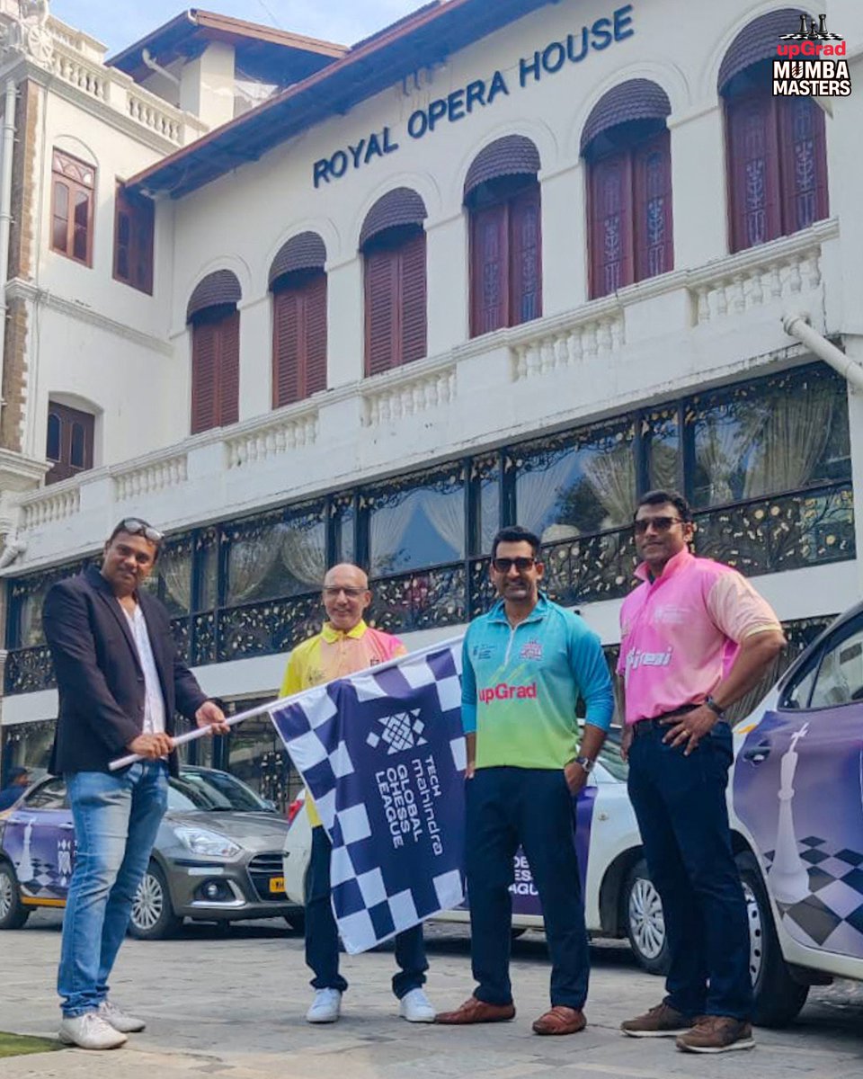 umumba's tweet image. Royal Moves at the Royal Opera House ♟️👑  

Our CEO @suhailchandhok , Kailash Kandpal (Ganges Grandmasters), and Akash Premsen (Triveni Continental Kings) come together to mark the start of @GCLlive 2025 in Mumbai!

#upGradMumbaMasters | #TechMGCL